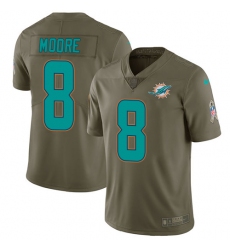 Youth Nike Miami Dolphins #8 Matt Moore Limited Olive 2017 Salute to Service NFL Jersey
