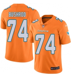 Men's Nike Miami Dolphins #74 Jermon Bushrod Limited Orange Rush Vapor Untouchable NFL Jersey