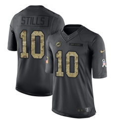 Men's Nike Miami Dolphins #10 Kenny Stills Limited Black 2016 Salute to Service NFL Jersey