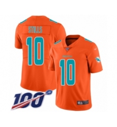 Youth Miami Dolphins #10 Kenny Stills Limited Orange Inverted Legend 100th Season Football Jersey