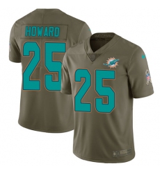 Youth Nike Miami Dolphins #25 Xavien Howard Limited Olive 2017 Salute to Service NFL Jersey