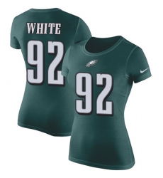 Women's Nike Philadelphia Eagles #92 Reggie White Green Rush Pride Name & Number T-Shirt