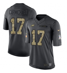 Youth Nike Philadelphia Eagles #17 Harold Carmichael Limited Black 2016 Salute to Service NFL Jersey
