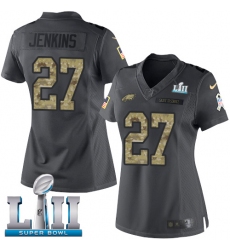 Women's Nike Philadelphia Eagles #27 Malcolm Jenkins Limited Black 2016 Salute to Service Super Bowl LII NFL Jersey