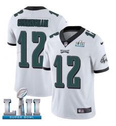 Youth Nike Philadelphia Eagles #12 Randall Cunningham White Vapor Untouchable Limited Player Super Bowl LII NFL Jersey