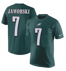 Nike Philadelphia Eagles #7 Ron Jaworski Green Rush Pride Name & Number T-Shirt