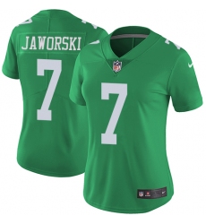 Women's Nike Philadelphia Eagles #7 Ron Jaworski Limited Green Rush Vapor Untouchable NFL Jersey