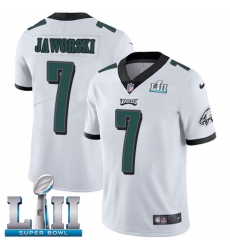 Youth Nike Philadelphia Eagles #7 Ron Jaworski White Vapor Untouchable Limited Player Super Bowl LII NFL Jersey