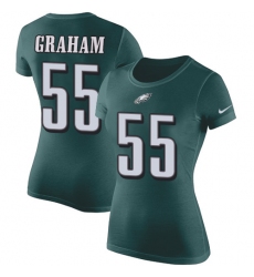 Women's Nike Philadelphia Eagles #55 Brandon Graham Green Rush Pride Name & Number T-Shirt