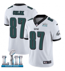 Youth Nike Philadelphia Eagles #87 Brent Celek White Vapor Untouchable Limited Player Super Bowl LII NFL Jersey