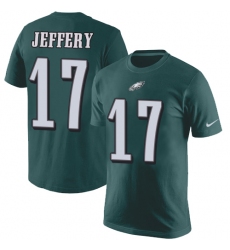 Nike Philadelphia Eagles #17 Alshon Jeffery Green Rush Pride Name & Number T-Shirt