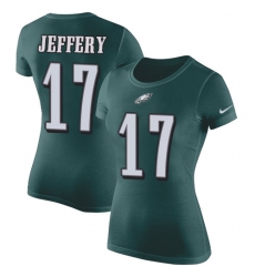 Women's Nike Philadelphia Eagles #17 Alshon Jeffery Green Rush Pride Name & Number T-Shirt