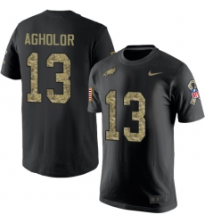 Nike Philadelphia Eagles #13 Nelson Agholor Black Camo Salute to Service T-Shirt