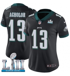 Women's Nike Philadelphia Eagles #13 Nelson Agholor Black Alternate Vapor Untouchable Limited Player Super Bowl LII NFL Jersey
