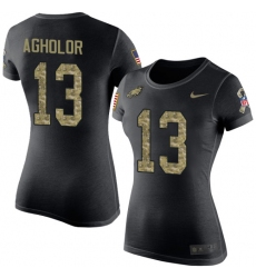 Women's Nike Philadelphia Eagles #13 Nelson Agholor Black Camo Salute to Service T-Shirt