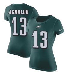 Women's Nike Philadelphia Eagles #13 Nelson Agholor Green Rush Pride Name & Number T-Shirt