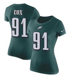 Women's Nike Philadelphia Eagles #91 Fletcher Cox Green Rush Pride Name & Number T-Shirt