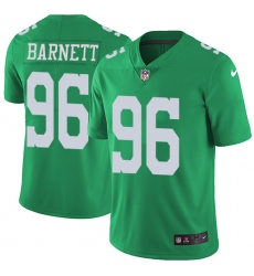 Men's Nike Philadelphia Eagles #96 Derek Barnett Limited Green Rush Vapor Untouchable NFL Jersey