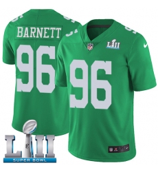 Men's Nike Philadelphia Eagles #96 Derek Barnett Limited Green Rush Vapor Untouchable Super Bowl LII NFL Jersey