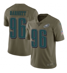 Men's Nike Philadelphia Eagles #96 Derek Barnett Limited Olive 2017 Salute to Service NFL Jersey