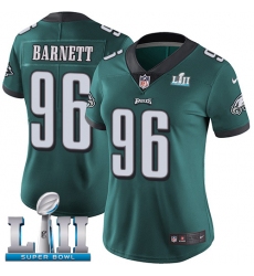 Women's Nike Philadelphia Eagles #96 Derek Barnett Midnight Green Team Color Vapor Untouchable Limited Player Super Bowl LII NFL Jersey