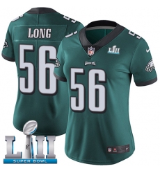 Women's Nike Philadelphia Eagles #56 Chris Long Midnight Green Team Color Vapor Untouchable Limited Player Super Bowl LII NFL Jersey