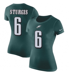 Women's Nike Philadelphia Eagles #6 Caleb Sturgis Green Rush Pride Name & Number T-Shirt