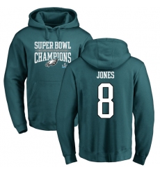 Nike Philadelphia Eagles #8 Donnie Jones Green Super Bowl LII Champions Pullover Hoodie