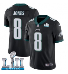 Youth Nike Philadelphia Eagles #8 Donnie Jones Black Alternate Vapor Untouchable Limited Player Super Bowl LII NFL Jersey