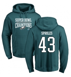 Nike Philadelphia Eagles #43 Darren Sproles Green Super Bowl LII Champions Pullover Hoodie