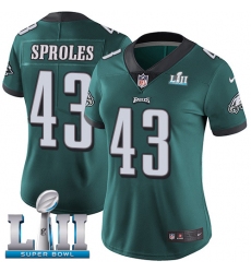 Women's Nike Philadelphia Eagles #43 Darren Sproles Midnight Green Team Color Vapor Untouchable Limited Player Super Bowl LII NFL Jersey
