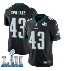 Youth Nike Philadelphia Eagles #43 Darren Sproles Black Alternate Vapor Untouchable Limited Player Super Bowl LII NFL Jersey
