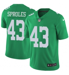 Youth Nike Philadelphia Eagles #43 Darren Sproles Limited Green Rush Vapor Untouchable NFL Jersey