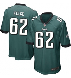 Men's Nike Philadelphia Eagles #62 Jason Kelce Game Midnight Green Team Color NFL Jersey