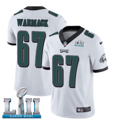 Men's Nike Philadelphia Eagles #67 Chance Warmack White Vapor Untouchable Limited Player Super Bowl LII NFL Jersey