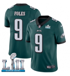 Men's Nike Philadelphia Eagles #9 Nick Foles Midnight Green Team Color Vapor Untouchable Limited Player Super Bowl LII NFL Jersey