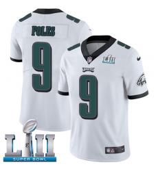 Men's Nike Philadelphia Eagles #9 Nick Foles White Vapor Untouchable Limited Player Super Bowl LII NFL Jersey