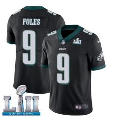 Youth Nike Philadelphia Eagles #9 Nick Foles Black Alternate Vapor Untouchable Limited Player Super Bowl LII NFL Jersey