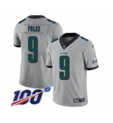 Youth Philadelphia Eagles #9 Nick Foles Limited Silver Inverted Legend 100th Season Football Jersey