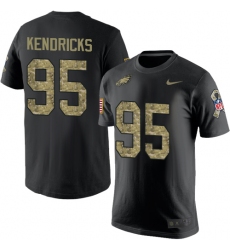 Nike Philadelphia Eagles #95 Mychal Kendricks Black Camo Salute to Service T-Shirt