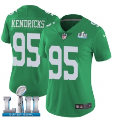 Women's Nike Philadelphia Eagles #95 Mychal Kendricks Limited Green Rush Vapor Untouchable Super Bowl LII NFL Jersey