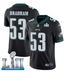 Youth Nike Philadelphia Eagles #53 Nigel Bradham Black Alternate Vapor Untouchable Limited Player Super Bowl LII NFL Jersey