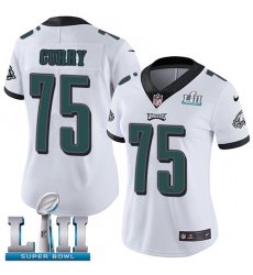 Women's Nike Philadelphia Eagles #75 Vinny Curry White Vapor Untouchable Limited Player Super Bowl LII NFL Jersey