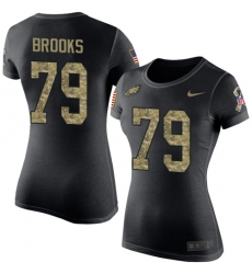 Women's Nike Philadelphia Eagles #79 Brandon Brooks Black Camo Salute to Service T-Shirt