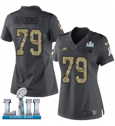 Women's Nike Philadelphia Eagles #79 Brandon Brooks Limited Black 2016 Salute to Service Super Bowl LII NFL Jersey