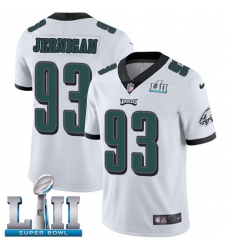 Men's Nike Philadelphia Eagles #93 Timmy Jernigan White Vapor Untouchable Limited Player Super Bowl LII NFL Jersey