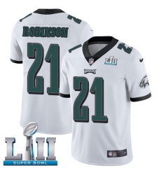 Men's Nike Philadelphia Eagles #21 Patrick Robinson White Vapor Untouchable Limited Player Super Bowl LII NFL Jersey