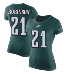 Women's Nike Philadelphia Eagles #21 Patrick Robinson Green Rush Pride Name & Number T-Shirt