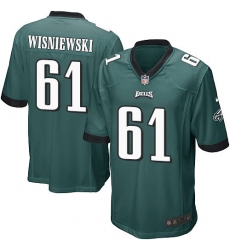 Men's Nike Philadelphia Eagles #61 Stefen Wisniewski Game Midnight Green Team Color NFL Jersey