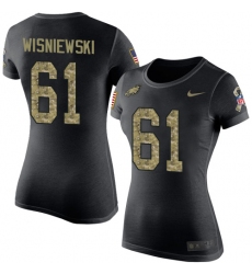 Women's Nike Philadelphia Eagles #61 Stefen Wisniewski Black Camo Salute to Service T-Shirt